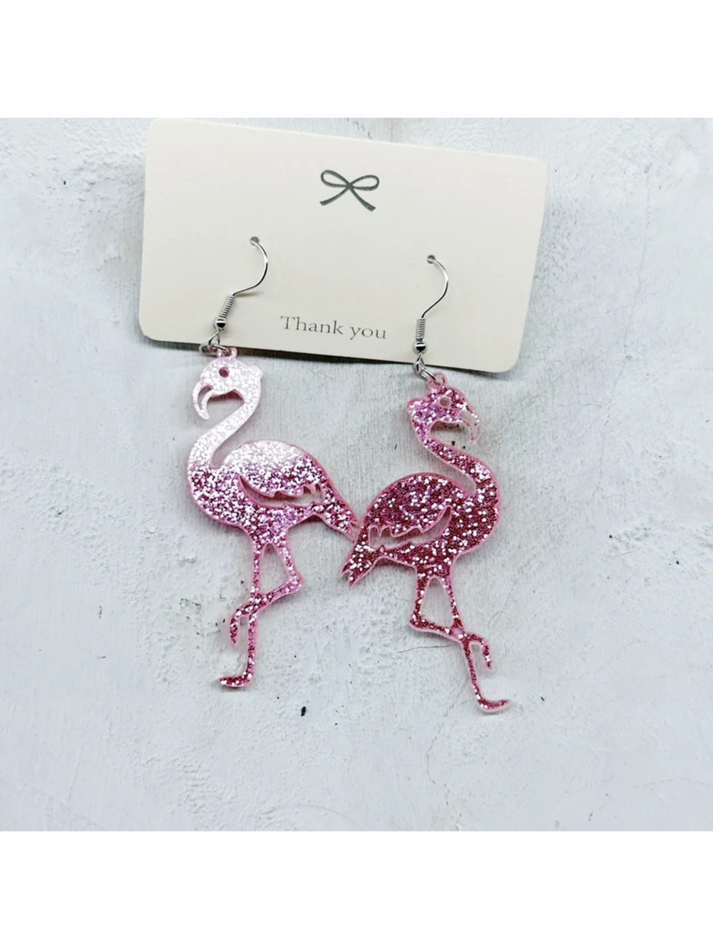 3125mc. Pink Flamingo Resin Earrings